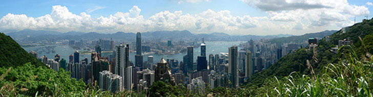 Panorama view from Victoria Peak Hongkong